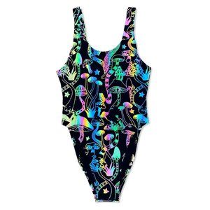 WOMEN’S MUSHROOM REFLECTIVE ONE PIECE SWIMSUIT